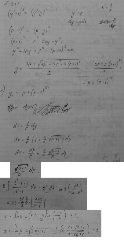 Уравнения, не разрешенные относительно производной - решение задачи 273
